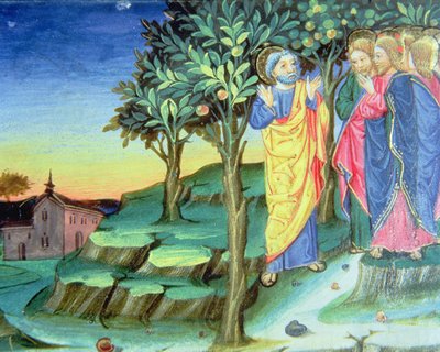Fol.101v Kristus går for å be på Oljeberget (vellum) av Italian School