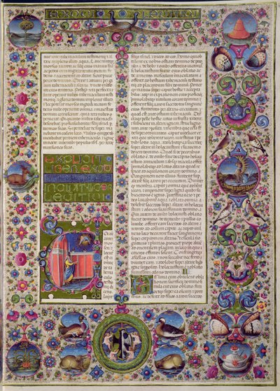 Fol.44r Åpningsord i Tredje Mosebok, fra Borso d