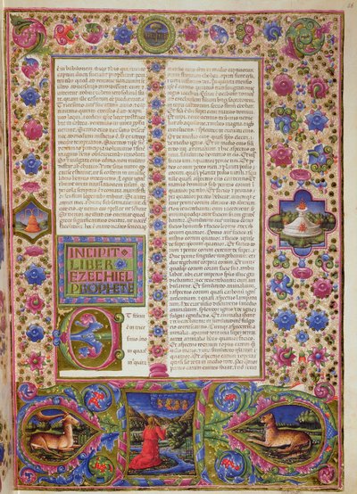 Fol.56r Åpning til Esekiels bok, fra Borso d
