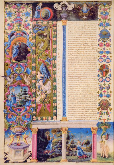 Fol.5v Genesis. Creation of the Universe, fra Borso d