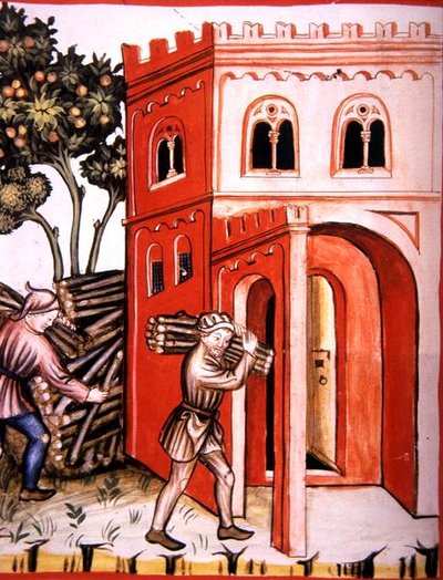 Fol.97v Winter Store, illustrasjon fra 