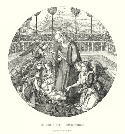 Fra Filippo Lippi, Holy Family, Pitti Palace Collection (gravering) av Italian School