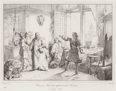 Francesco Morosini nekter å selge Candia av Italian School