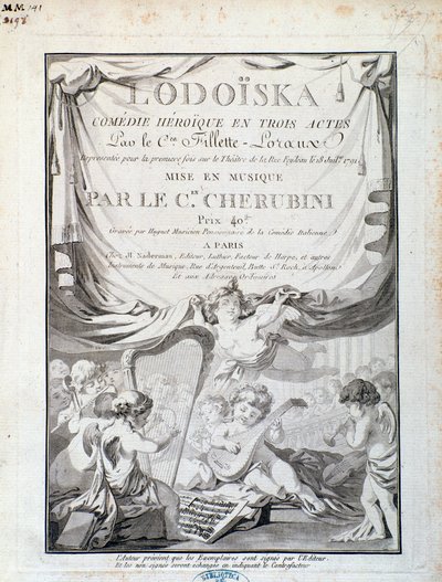Frontispice av Lodoiska, verk av Luigi Cherubini av Italian School