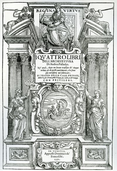 Frontispice til Fire bøker om arkitektur av Andrea Palladio, 1570 av Italian School