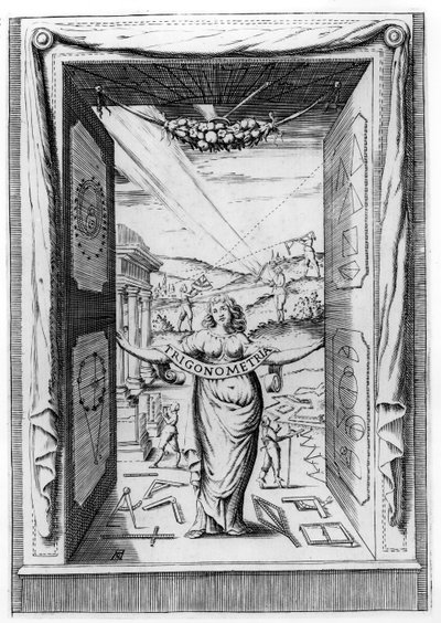 Frontispice til Trigonometria av Bonaventura Cavalieri, 1643 av Italian School