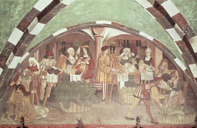 Frukt- og grønnsaksmarked (fresco) (se også 63046) av Italian School