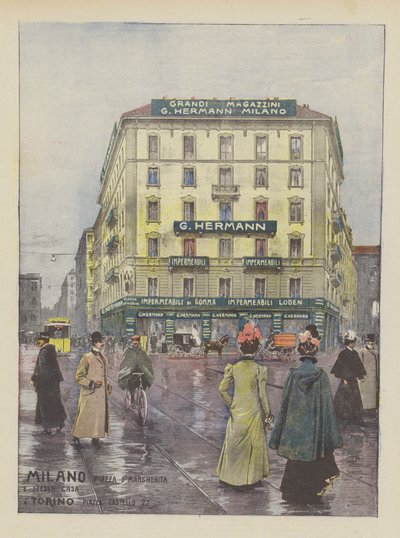G Hermann (farge litho) av Italian School