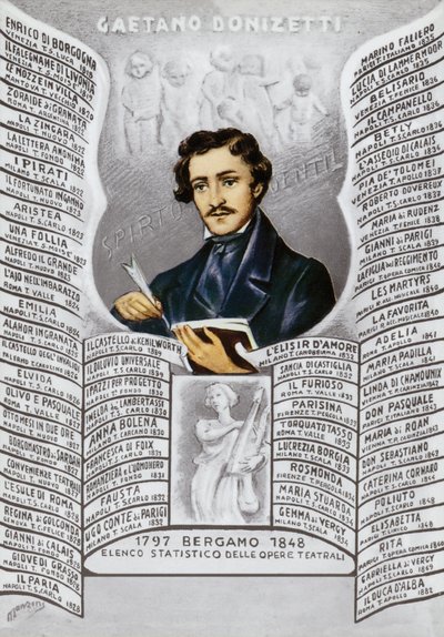 Gaetano Donizetti , italiensk komponist (1797-1848) av Italian School
