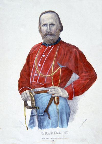Garibaldi, illustrasjon fra The History of Italy av Italian School