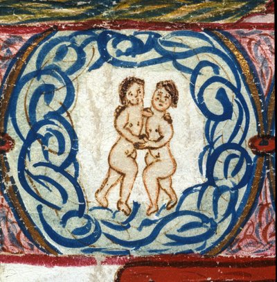 Tvilling-tegn. Italiensk horoskop fra midten av 1400-tallet. av Italian School
