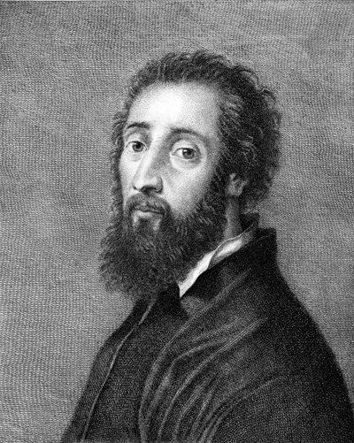 Giulio Romano , italiensk maler og arkitekt (gravering) av Italian School
