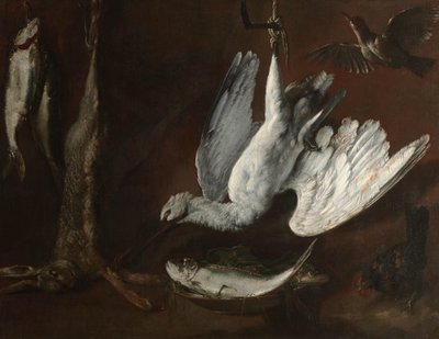 Hare, skestork og fisk, midten av 1600-tallet av Italian School