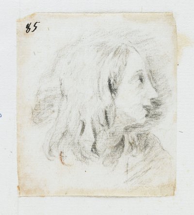 Head of a Boy in Profile (svart kritt) av Italian School
