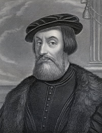 Hernan Cortes, gravert av William Holl, ca. 1830-tallet av Italian School
