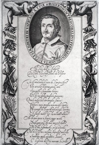 Hieronymus Frescobaldi, gravert av Christian Sas av Italian School
