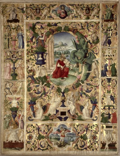 Historikert initial B som viser kong David som spiller en bratsj av Italian School