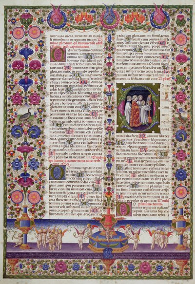 Opplyst side fra Salmenes bok, fra Borso d