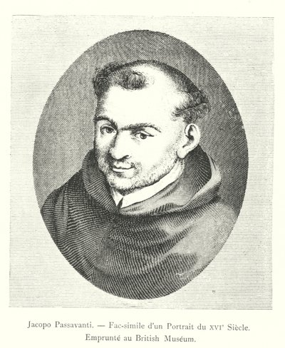Jacopo Passavanti, faksimile av et portrett fra 1500-tallet, lånt fra British Museum (gravering) av Italian School