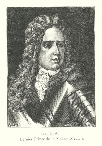 Jean-Gaston, siste prins av huset til Medici (gravering) av Italian School