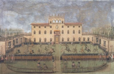 Joust i den keiserlige villaen i Poggio a Caiano av Italian School