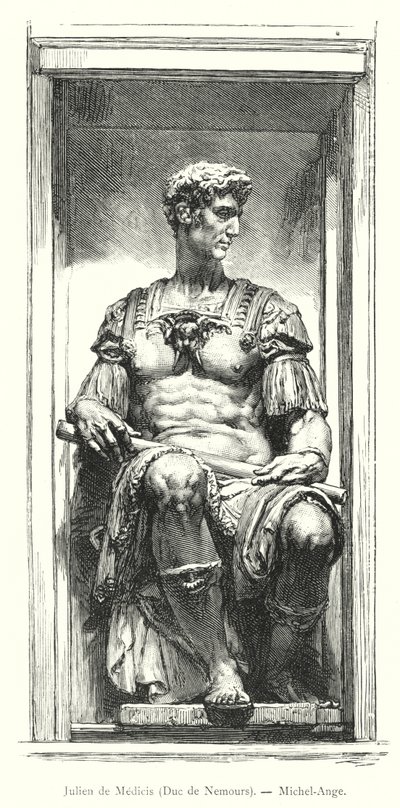 Julien de Medici, Duc de Nemours, Michel-Ange (gravering) av Italian School