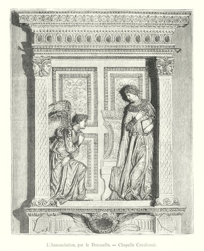 Bebudelsen, av Donatello, Cavalcanti-kapellet (gravering) av Italian School