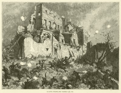 Titanic Fight of the Vessel (gravering) av Italian School