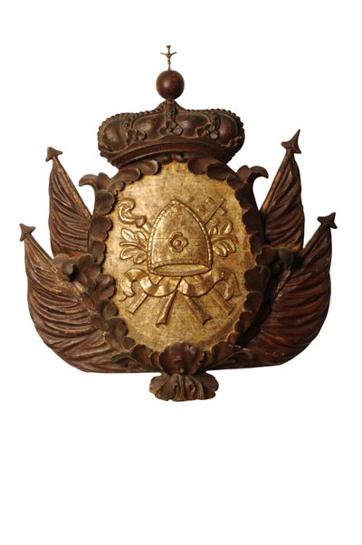 Stor barokk våpenutskjæring, ca. 1700 (tre) av Italian School
