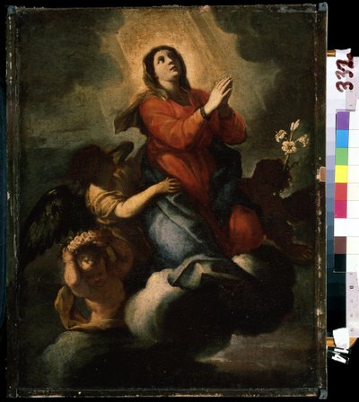 "The Assumption of the Blessed Virgin Mary" (The Assumption of the Blessed Virgin Mary) Italiensk skolemaleri fra 1600-tallet Mikhail Kroshitsky kunstmuseum, Sevastopol (Sevastopol) Ukraina av Italian School