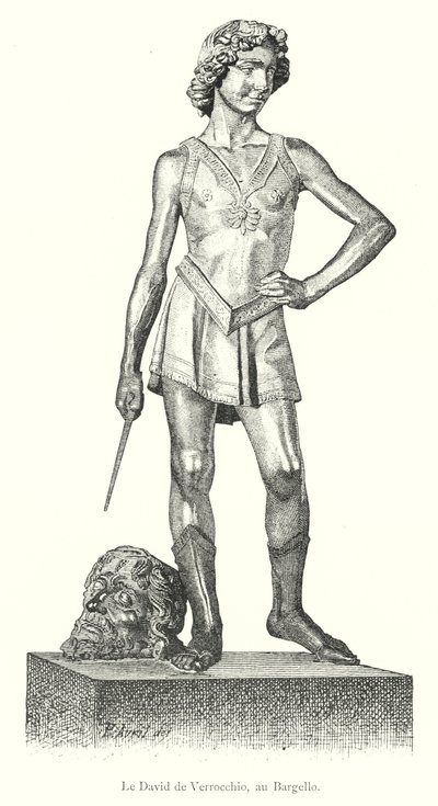Le David de Verrocchio, au Bargello (gravering) av Italian School