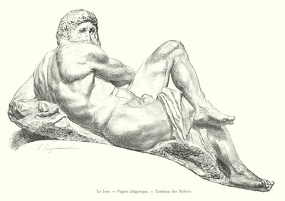 Dagen, allegorisk figur, graven til Medici (gravering) av Italian School