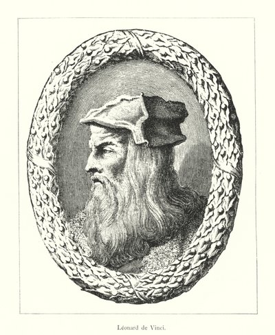 Leonard de Vinci (gravering) av Italian School