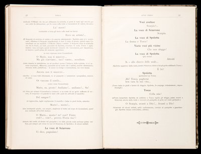 Libretto av Tosca av Giacomo Puccini, Edition Ricordi, Italia av Italian School
