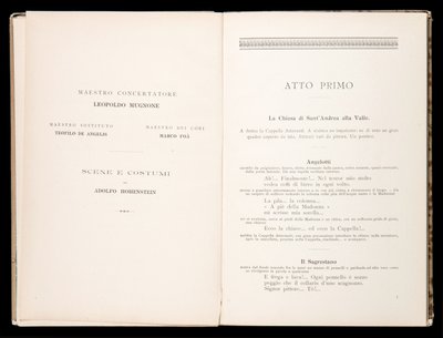 Libretto av Tosca av Giacomo Puccini, Ricordi Edition, Italia av Italian School