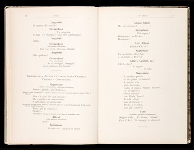 Libretto av Tosca av Giacomo Puccini, Edition Ricordi, Italia av Italian School