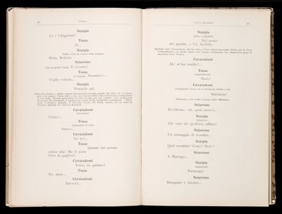 Libretto av Tosca av Giacomo Puccini, Edition Ricordi, Italia av Italian School