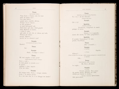 Libretto av Tosca av Giacomo Puccini, Edition Ricordi, Italia av Italian School