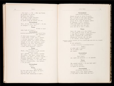 Libretto av Tosca av Giacomo Puccini, Edition Ricordi, Italia av Italian School