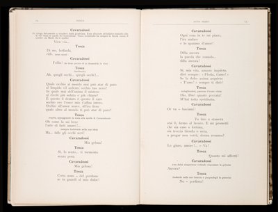 Libretto av Tosca av Giacomo Puccini, Ricordi Edition, Italia av Italian School