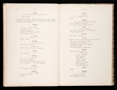 Libretto av Tosca av Giacomo Puccini, Edition Ricordi, Italia av Italian School