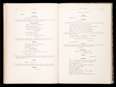 Libretto av Tosca av Giacomo Puccini, Edition Ricordi, Italia av Italian School
