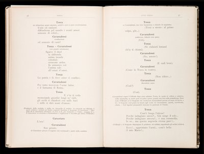 Libretto av Tosca av Giacomo Puccini, Edition Ricordi, Italia av Italian School