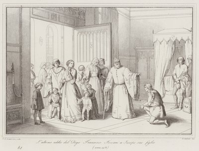 Doge Francesco Foscaris siste farvel til sønnen Jacopo av Italian School