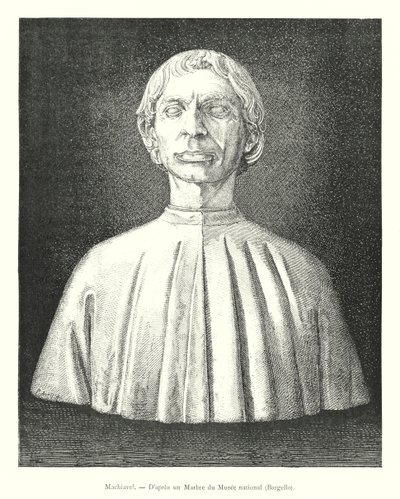 Machiavelli, Etter en marmor fra nasjonalmuseet, Bargello (gravering) av Italian School