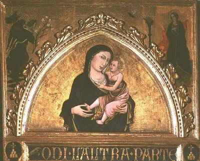 Madonna og barn (tempera på panel) av Italian School