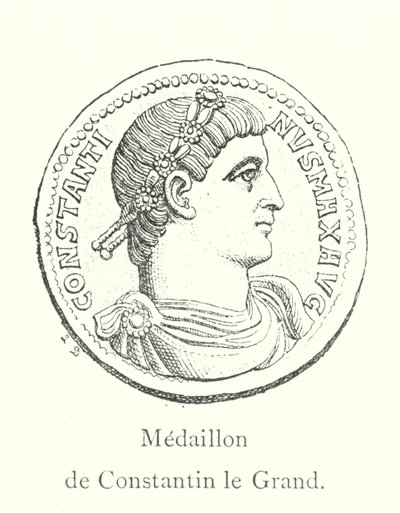 Medaljong av Konstantin den store (gravering) av Italian School