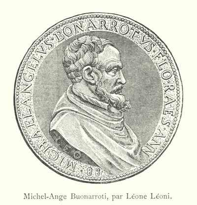 Michel-Ange Buonarroti, av Leone Leoni (gravering) av Italian School