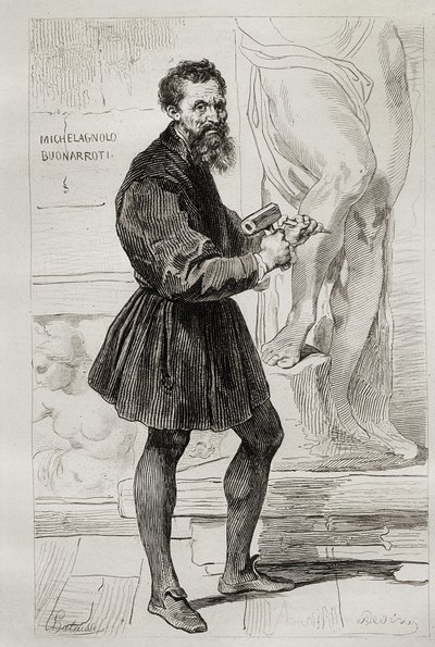 Michelangelo Buonarroti billedhugger av Italian School