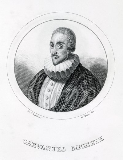 Miguel de Cervantes , spansk forfatter (1547 - 1616). av Italian School